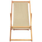 Silla de playa Beige Madera de teca maciza