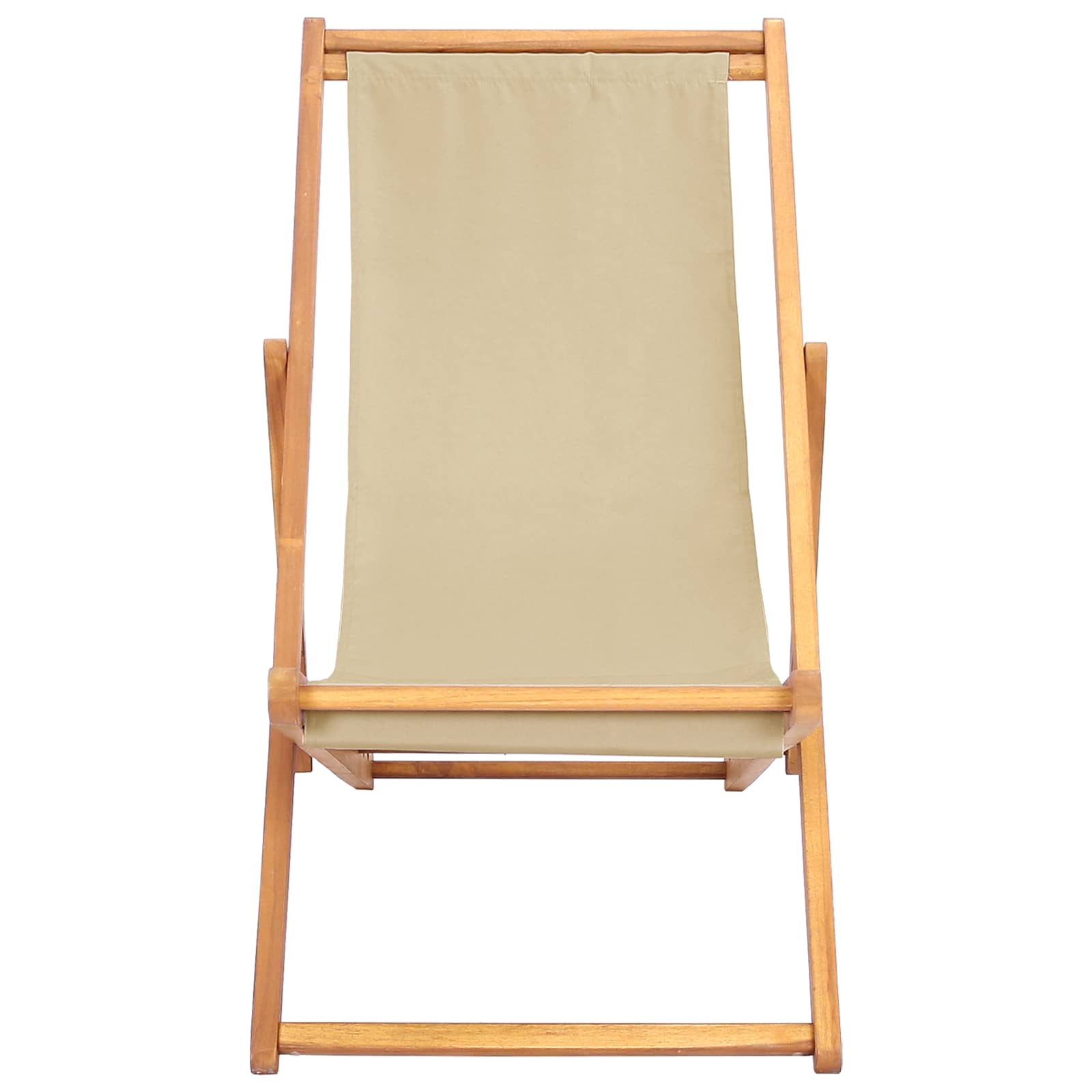 Silla de playa Beige Madera de teca maciza