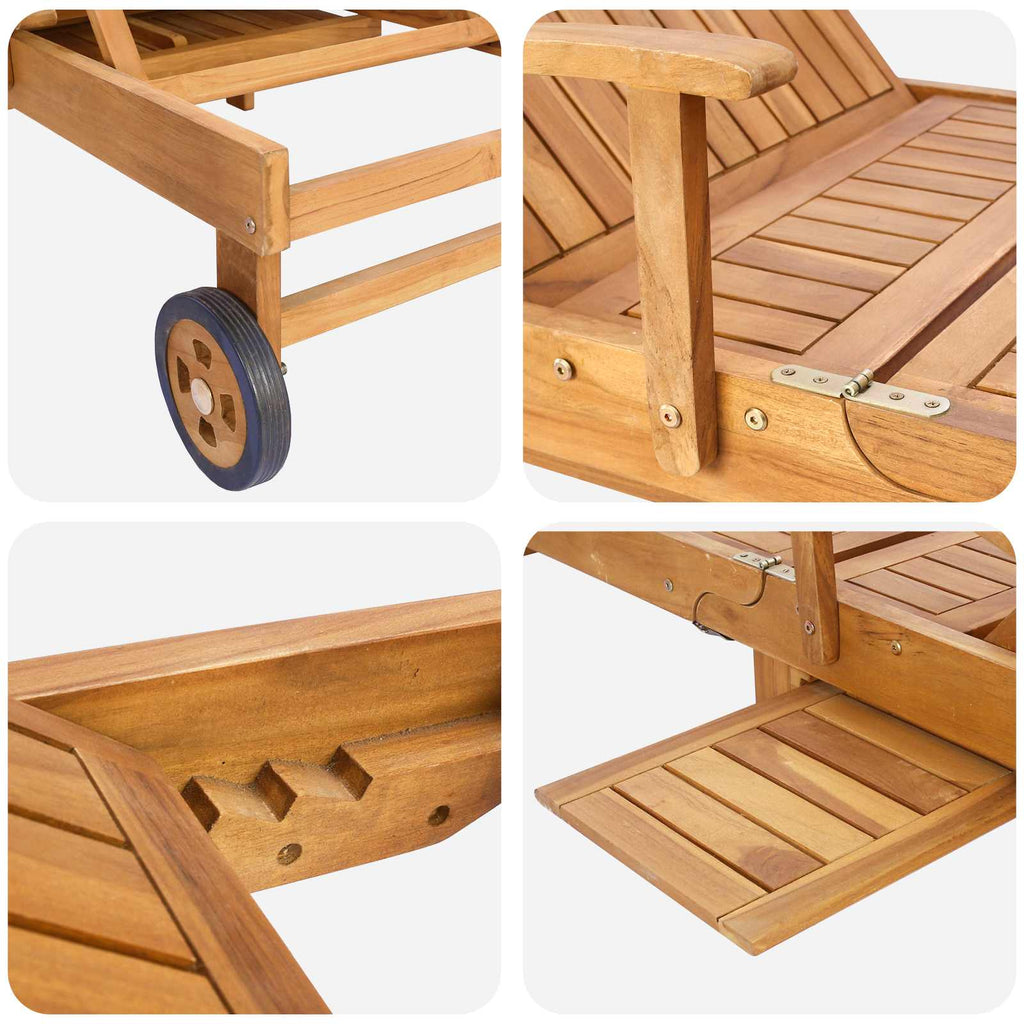 Tumbona 1-persona Marrón Madera de teca maciza