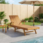 Sunlounger 1-person Brown Solid Teak Wood