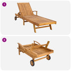 Tumbona 1-persona Marrón Madera de teca maciza