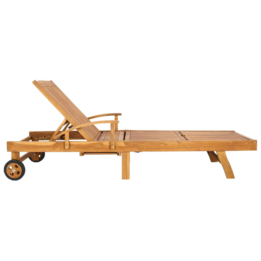 Tumbona 1-persona Marrón Madera de teca maciza