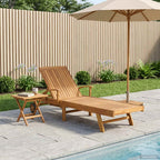Tumbona 1-persona Marrón Madera de teca maciza
