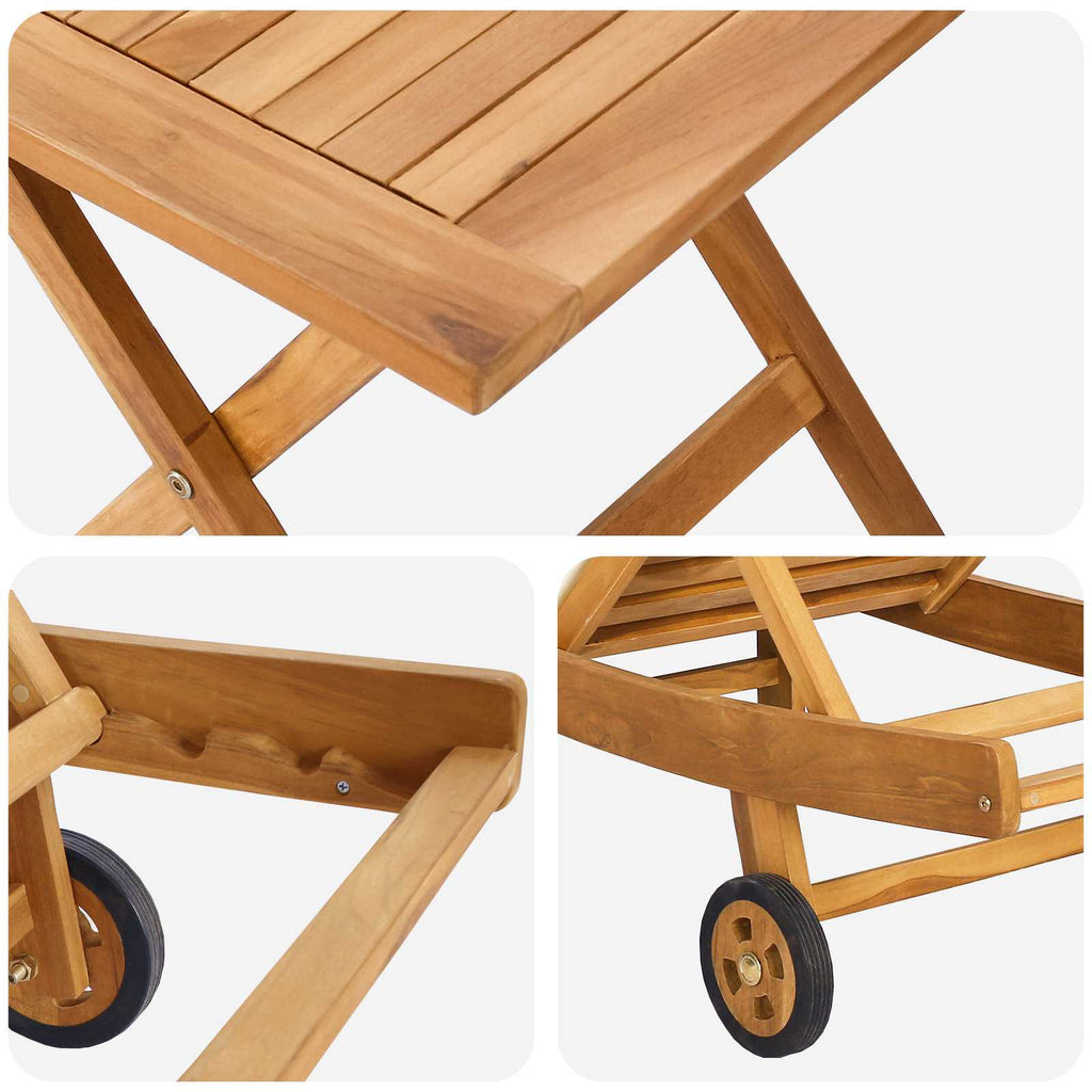 Tumbona 2 pcs Marrón Madera de teca maciza