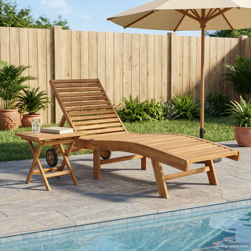 Tumbona 2 pcs Marrón Madera de teca maciza