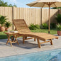 Tumbona 2 pcs Marrón Madera de teca maciza