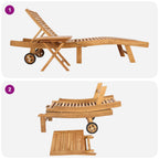 Tumbona 2 pcs Marrón Madera de teca maciza