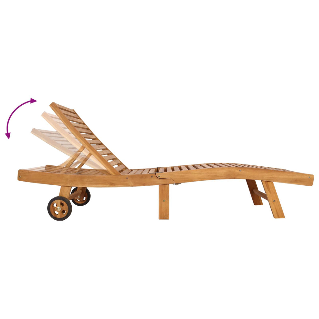 Tumbona 2 pcs Marrón Madera de teca maciza
