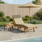 Tumbona 2 pcs Marrón Madera de teca maciza