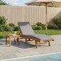 Tumbona 2 pcs Marrón Madera de teca maciza
