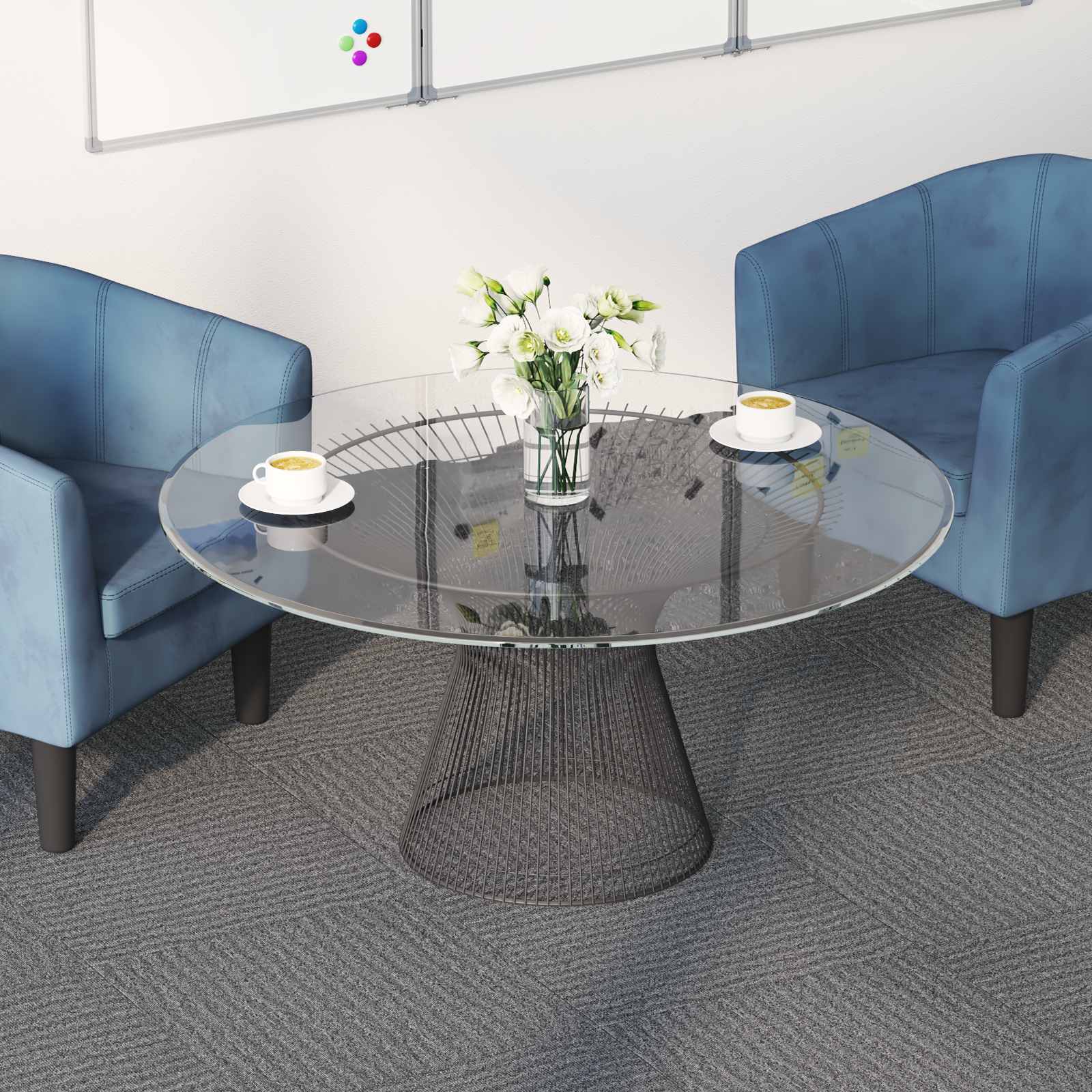 Blue Carpet Tile 50 x 50 cm 20 pcs PP and Bitumen