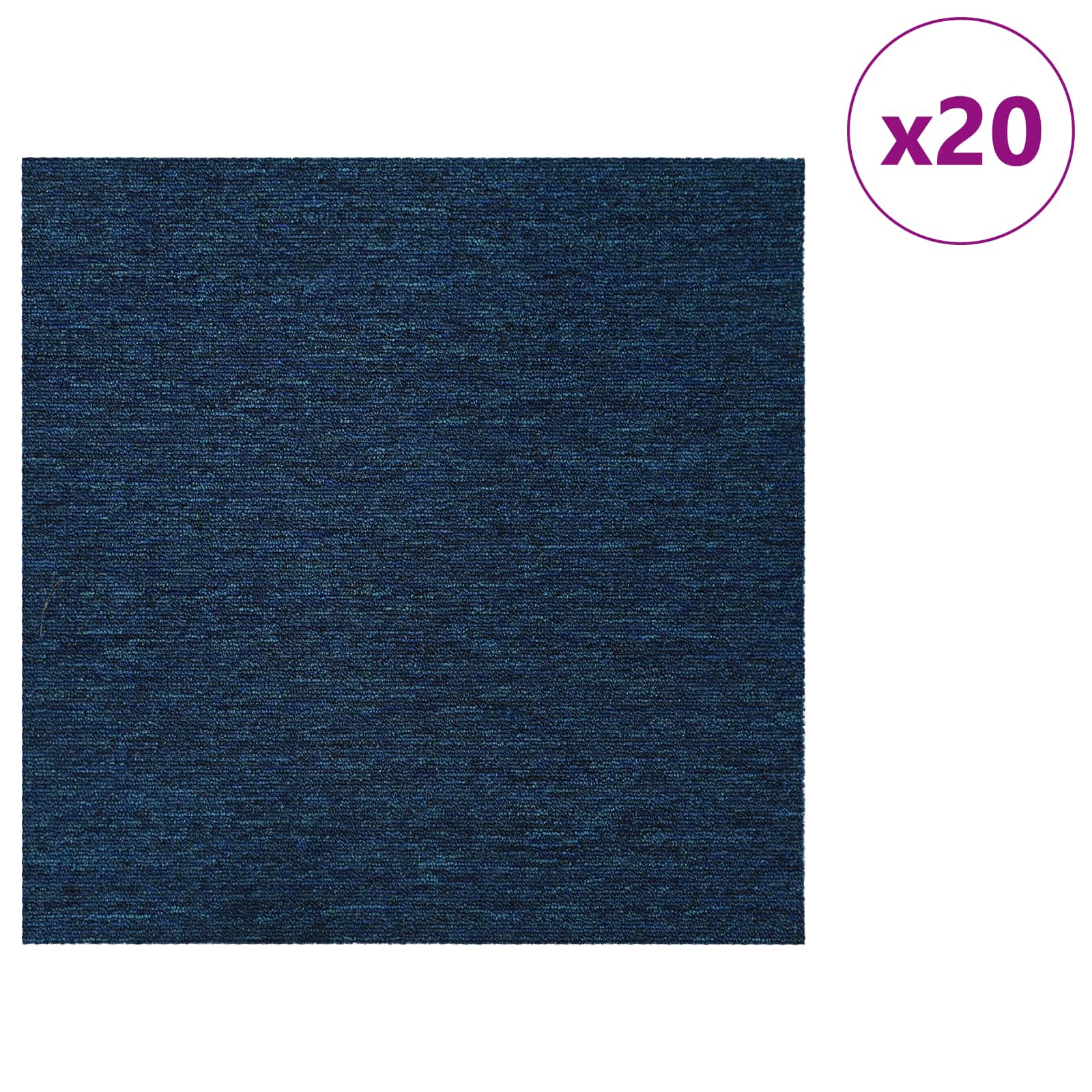 Azulejo de alfombra Azul 50 x 50 cm 20 pcs PP y Betún