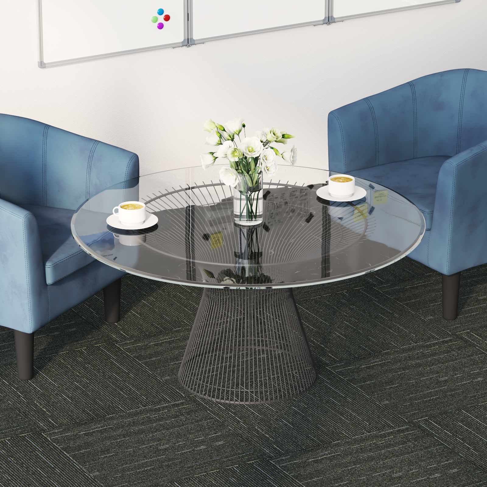 Blue Carpet Tile 50 x 50 cm 20 pcs PP and Bitumen