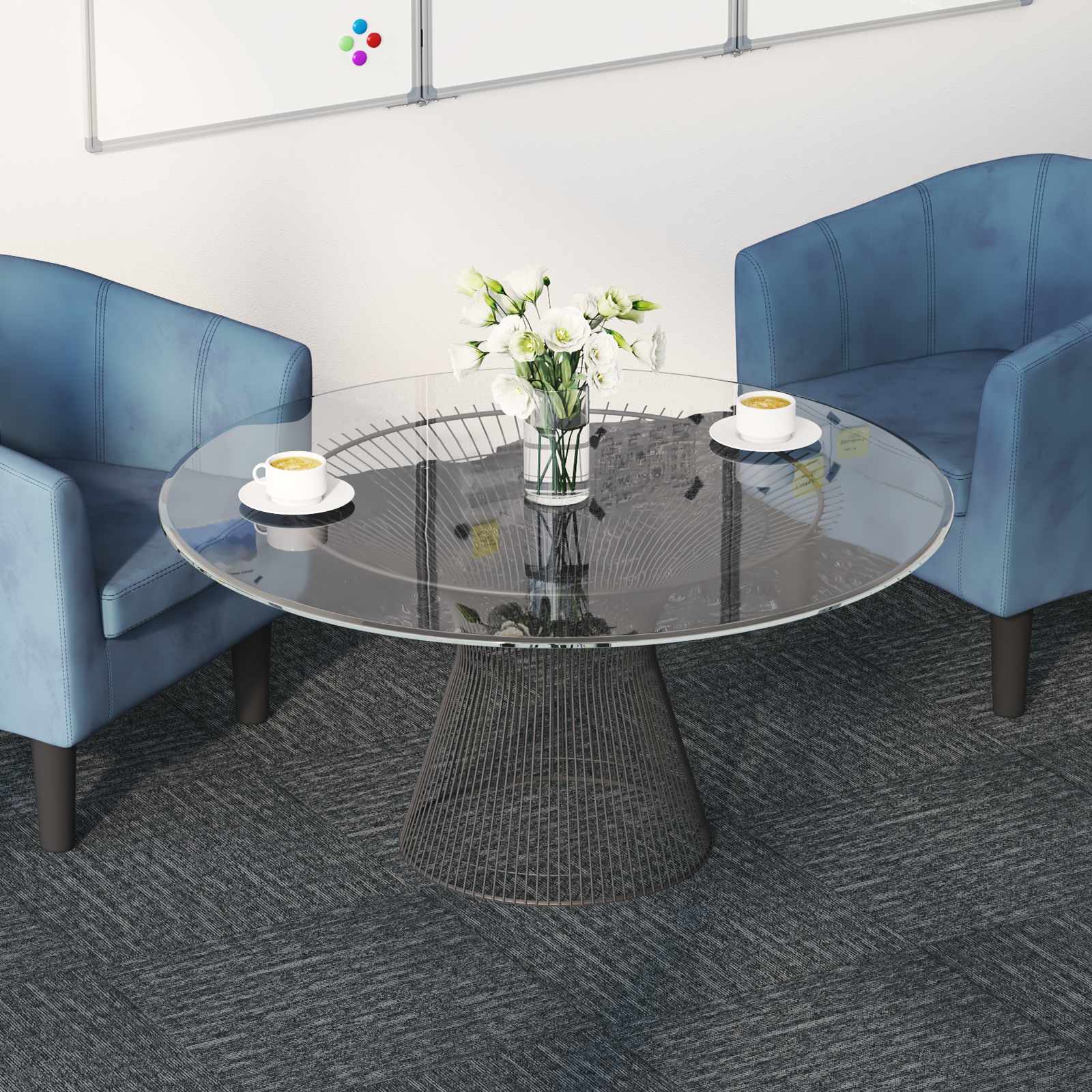 Blue Carpet Tile 50 x 50 cm 20 pcs PP and Bitumen