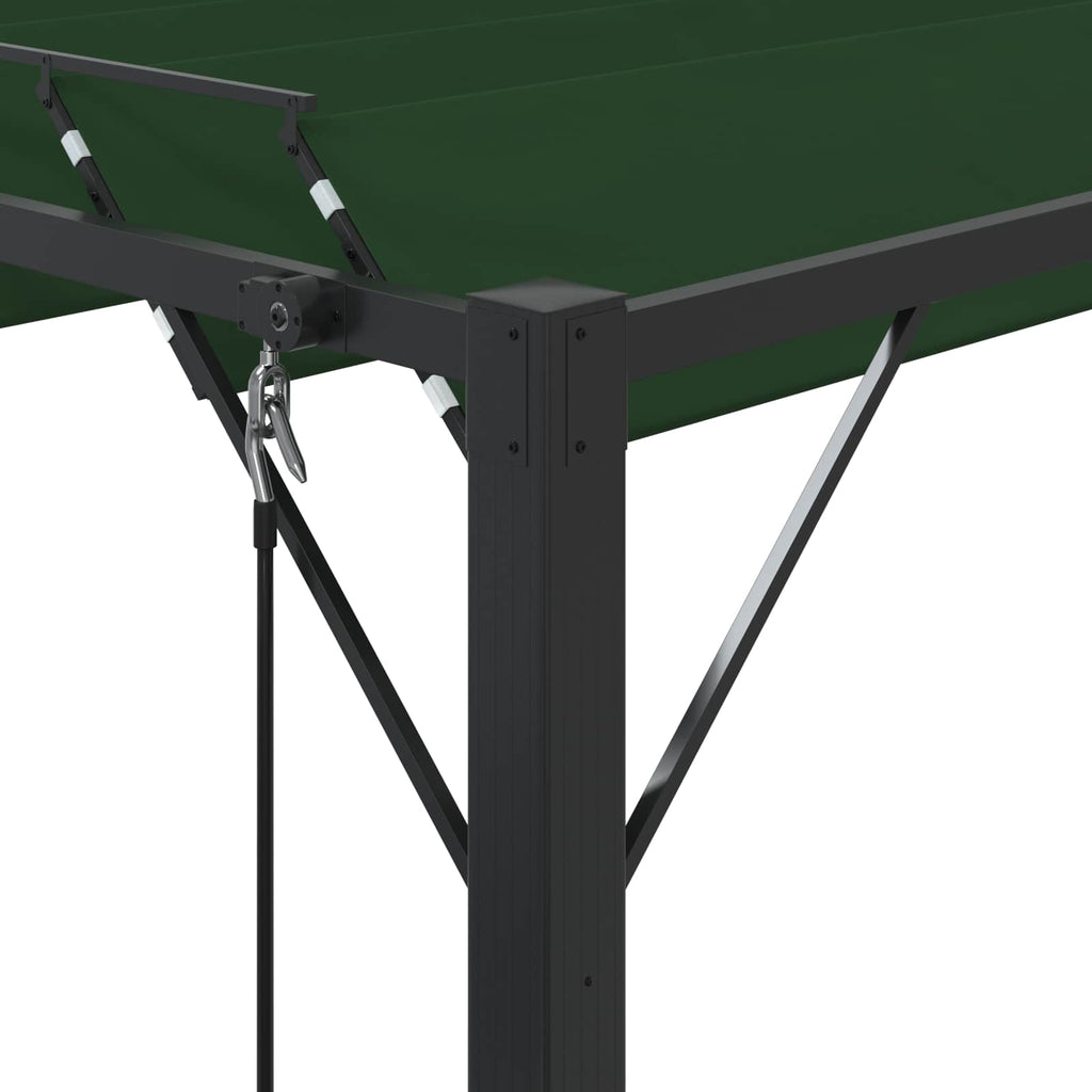 Gazebo con techo ajustable Verde 3 x 3 x 2,14 m Tela y Aluminio