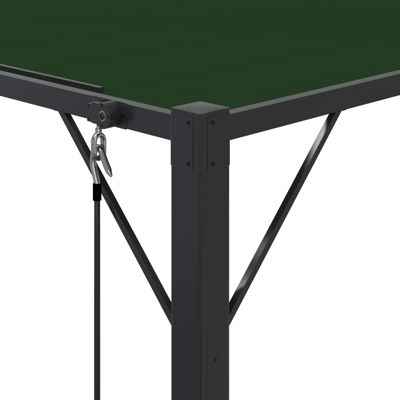 Gazebo con techo ajustable Verde 3 x 3 x 2,14 m Tela y Aluminio