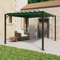 Gazebo con techo ajustable Verde 3 x 3 x 2,14 m Tela y Aluminio
