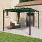 Adjustable Roof Gazebo Green 3 x 3 x 2.14 m Fabric and Aluminum