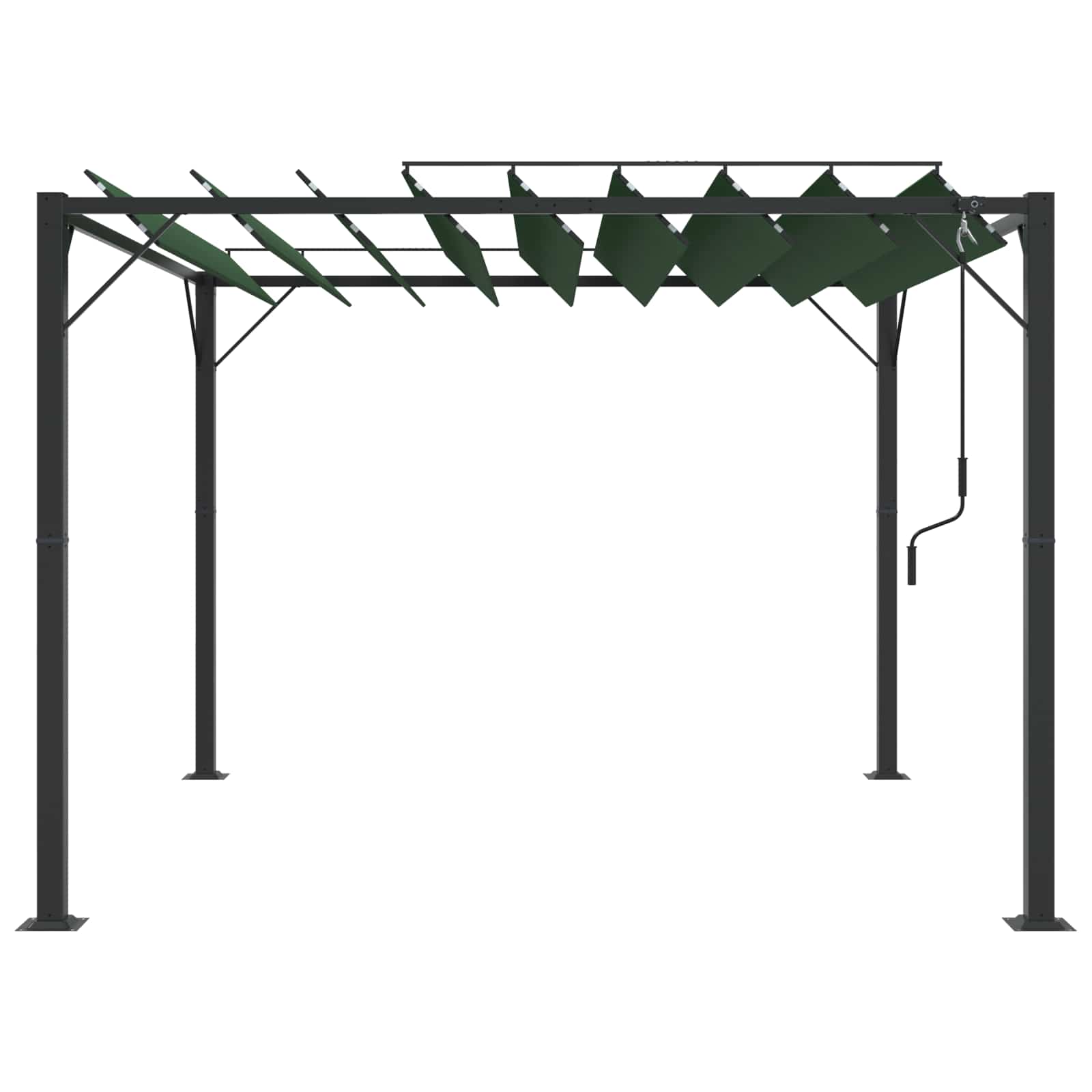 Gazebo con techo ajustable Verde 3 x 3 x 2,14 m Tela y Aluminio
