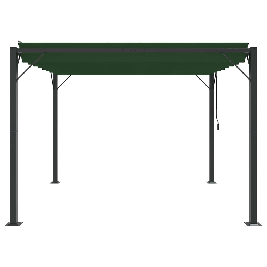 Gazebo con techo ajustable Verde 3 x 3 x 2,14 m Tela y Aluminio