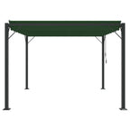 Gazebo con techo ajustable Verde 3 x 3 x 2,14 m Tela y Aluminio