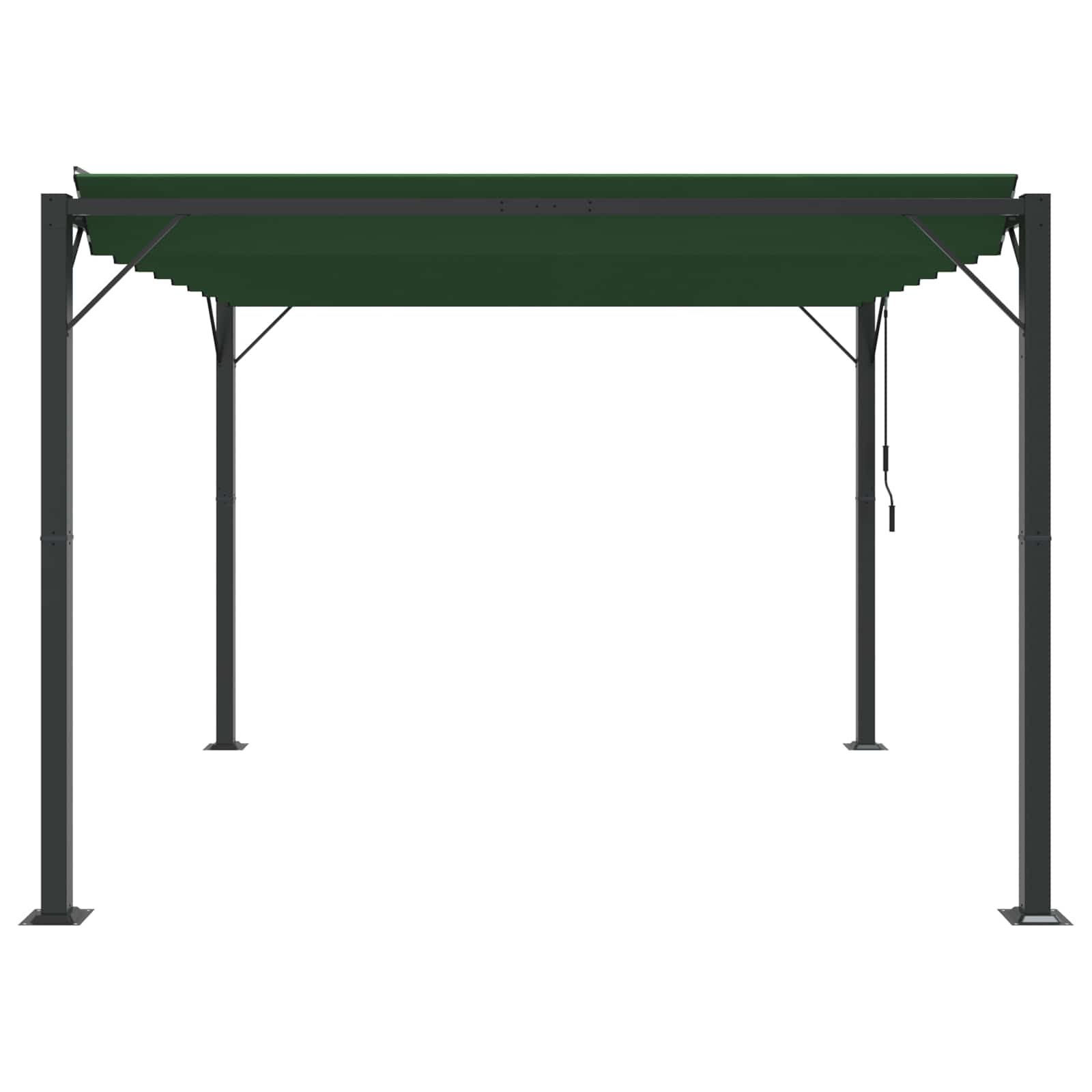 Gazebo con techo ajustable Verde 3 x 3 x 2,14 m Tela y Aluminio
