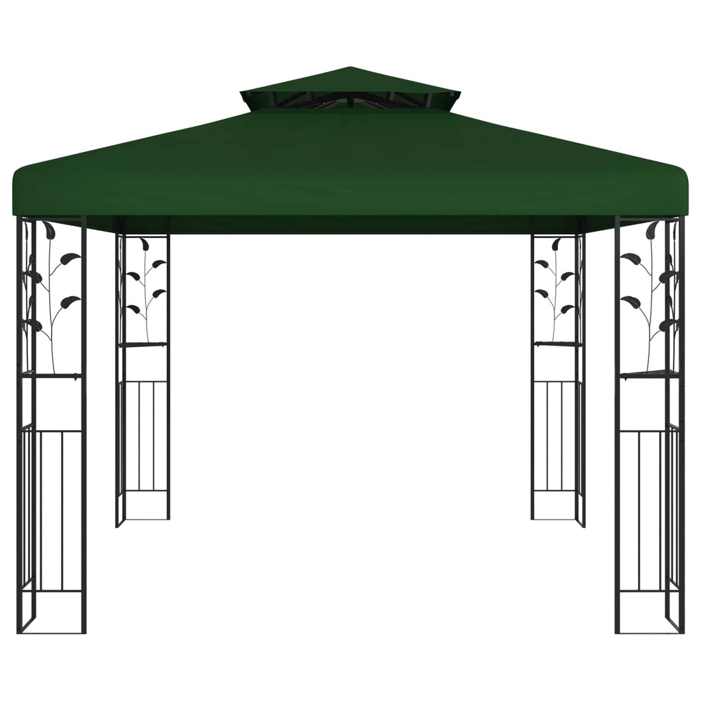 Cenador 3 x 3 x 2,68 m Verde Poliéster y Acero