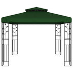 Cenador 3 x 3 x 2,68 m Verde Poliéster y Acero