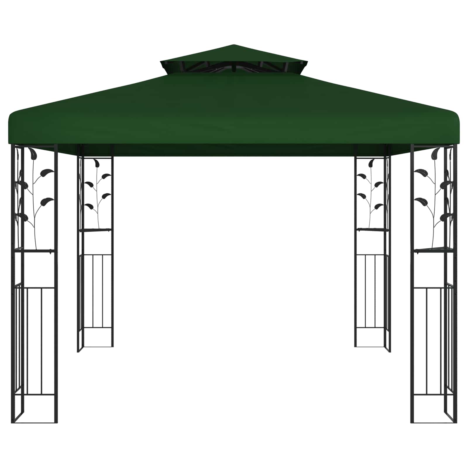 Cenador 3 x 3 x 2,68 m Verde Poliéster y Acero