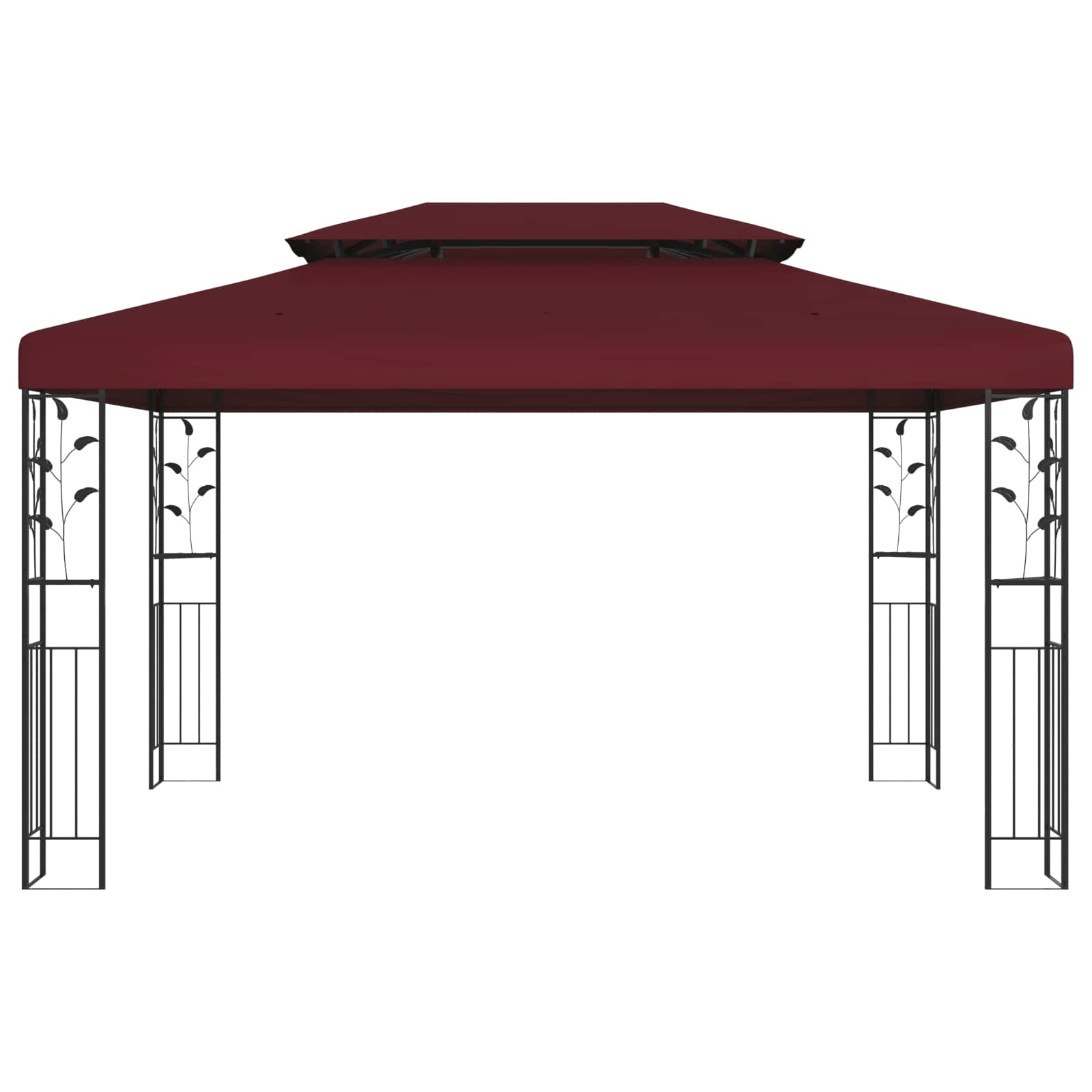 Gazebo 3.97 x 2.96 x 2.68 m Wine Red Polyester and Steel