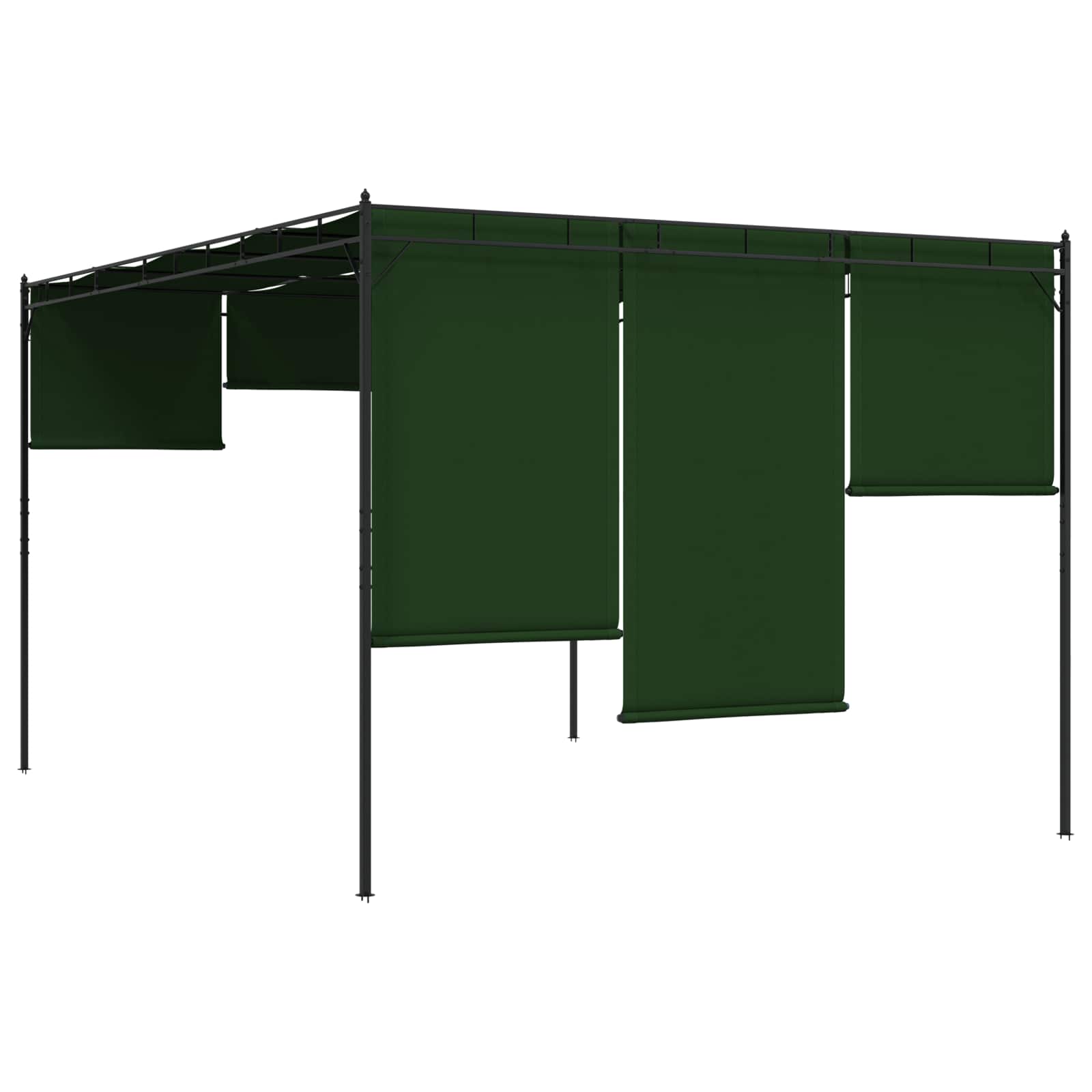 Cenador 4 x 3 x 2,3 m Verde Poliéster y Acero