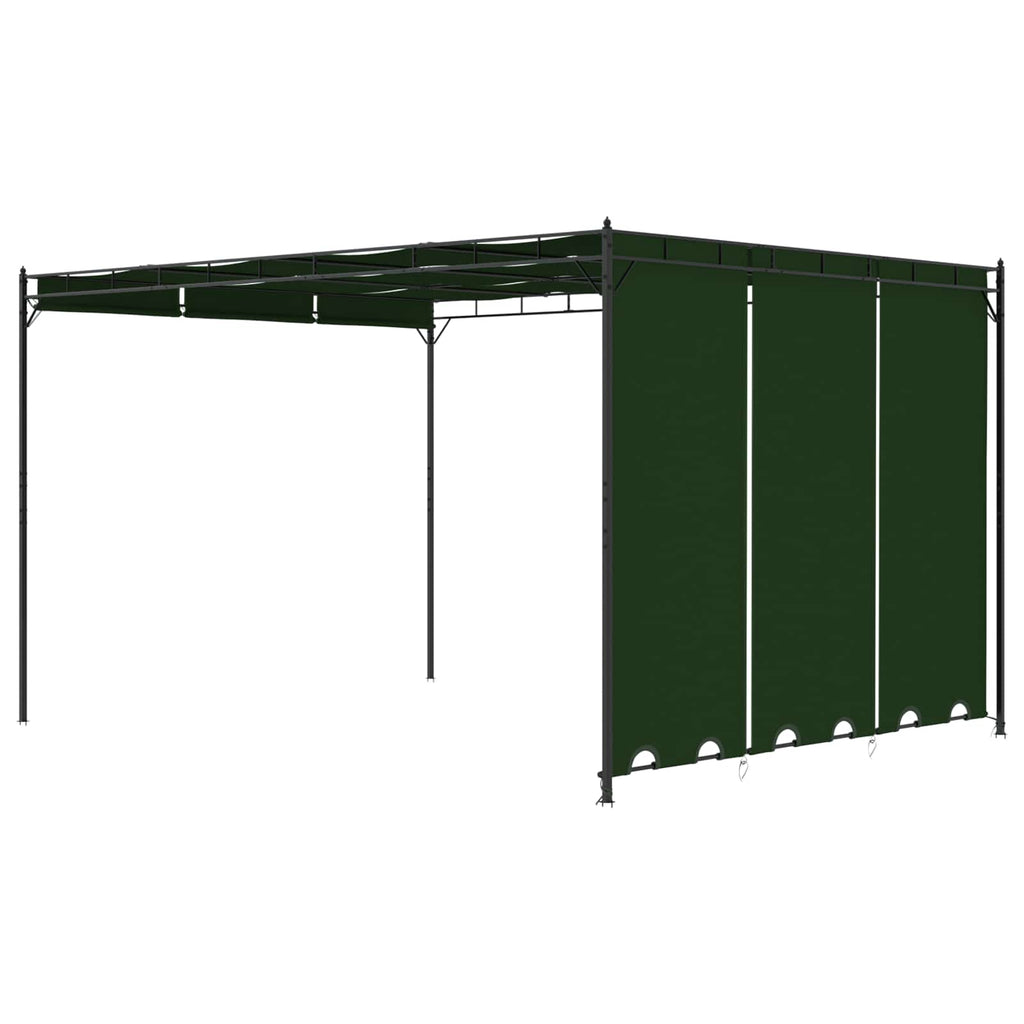 Cenador 4 x 3 x 2,3 m Verde Poliéster y Acero