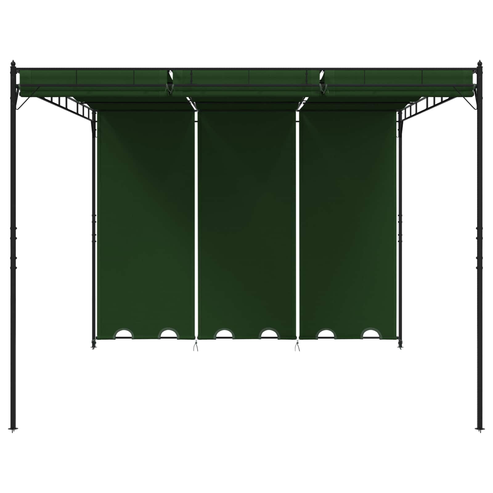 Cenador 4 x 3 x 2,3 m Verde Poliéster y Acero