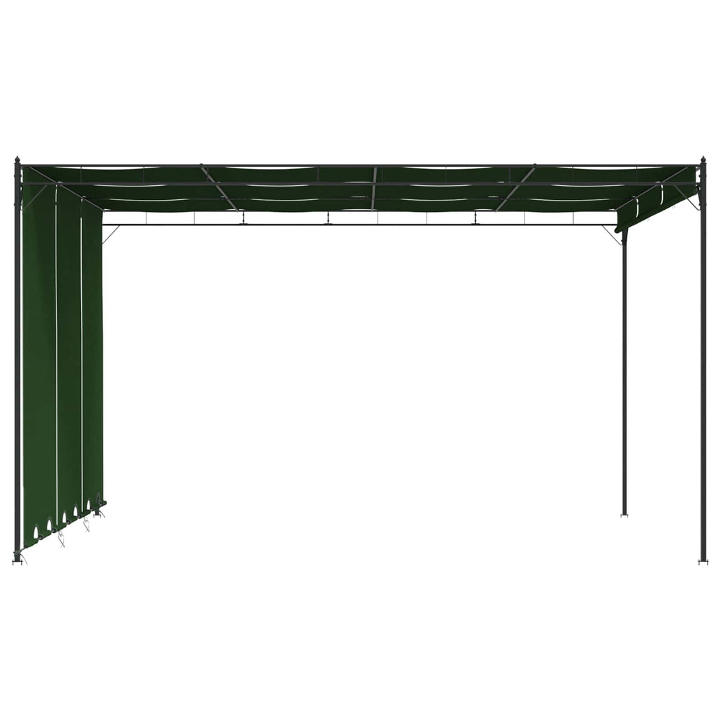 Cenador 4 x 3 x 2,3 m Verde Poliéster y Acero