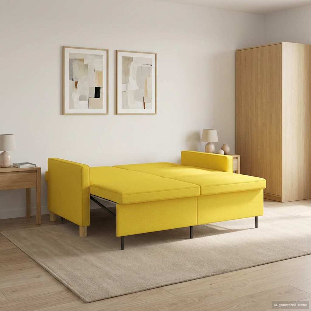 Sofa bed 60cm Cappuccino Faux leather