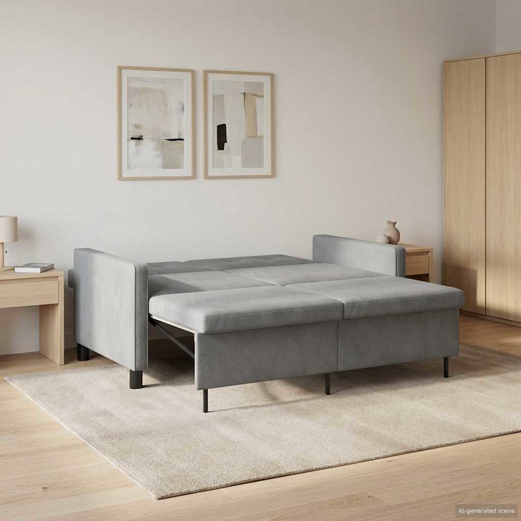 Yellow Fabric Sofa Bed