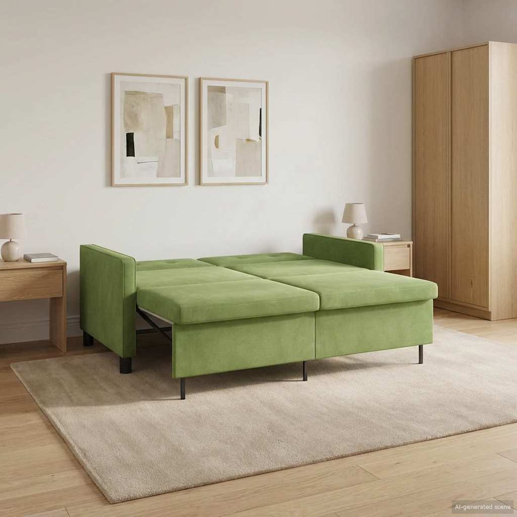 Yellow Fabric Sofa Bed