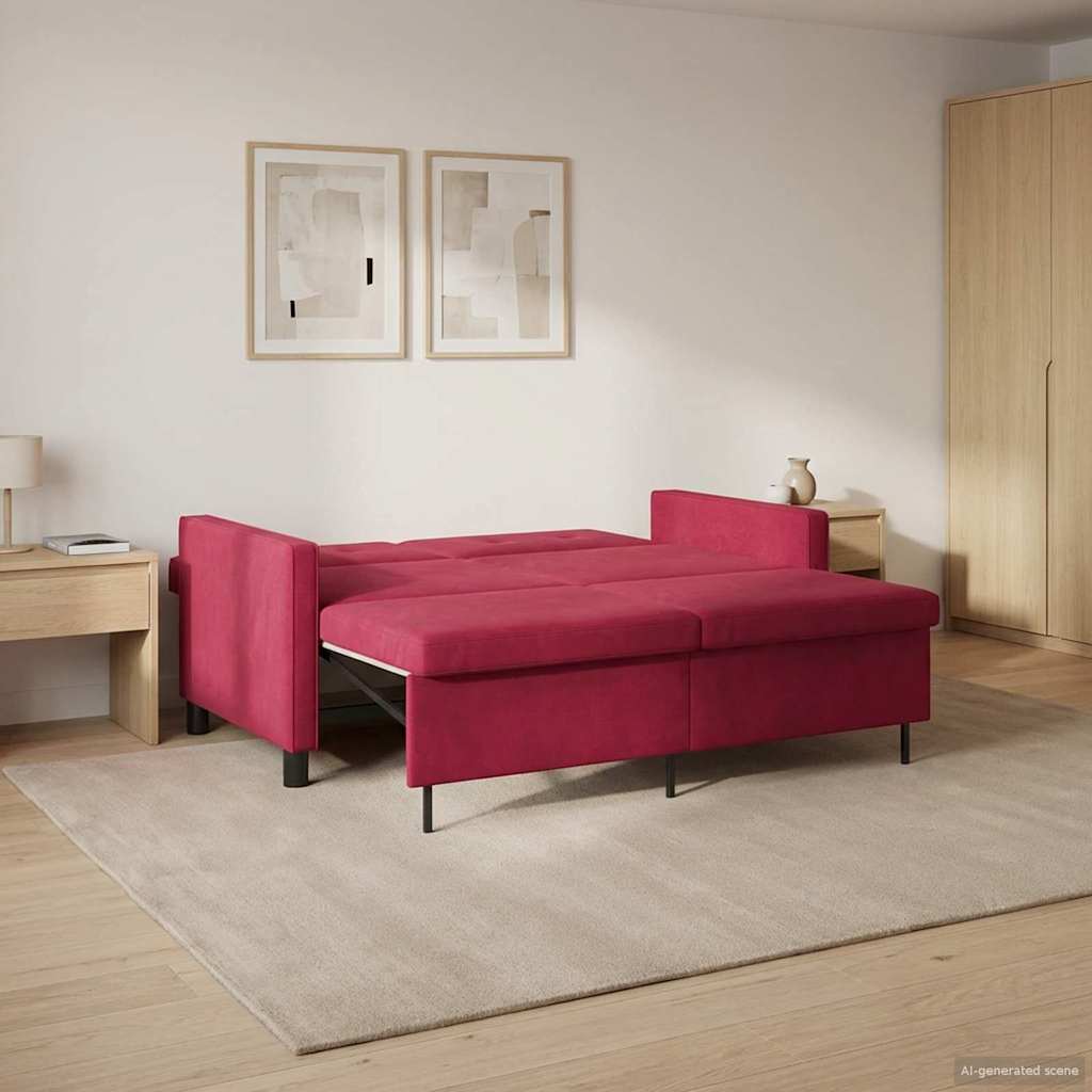 Yellow Fabric Sofa Bed