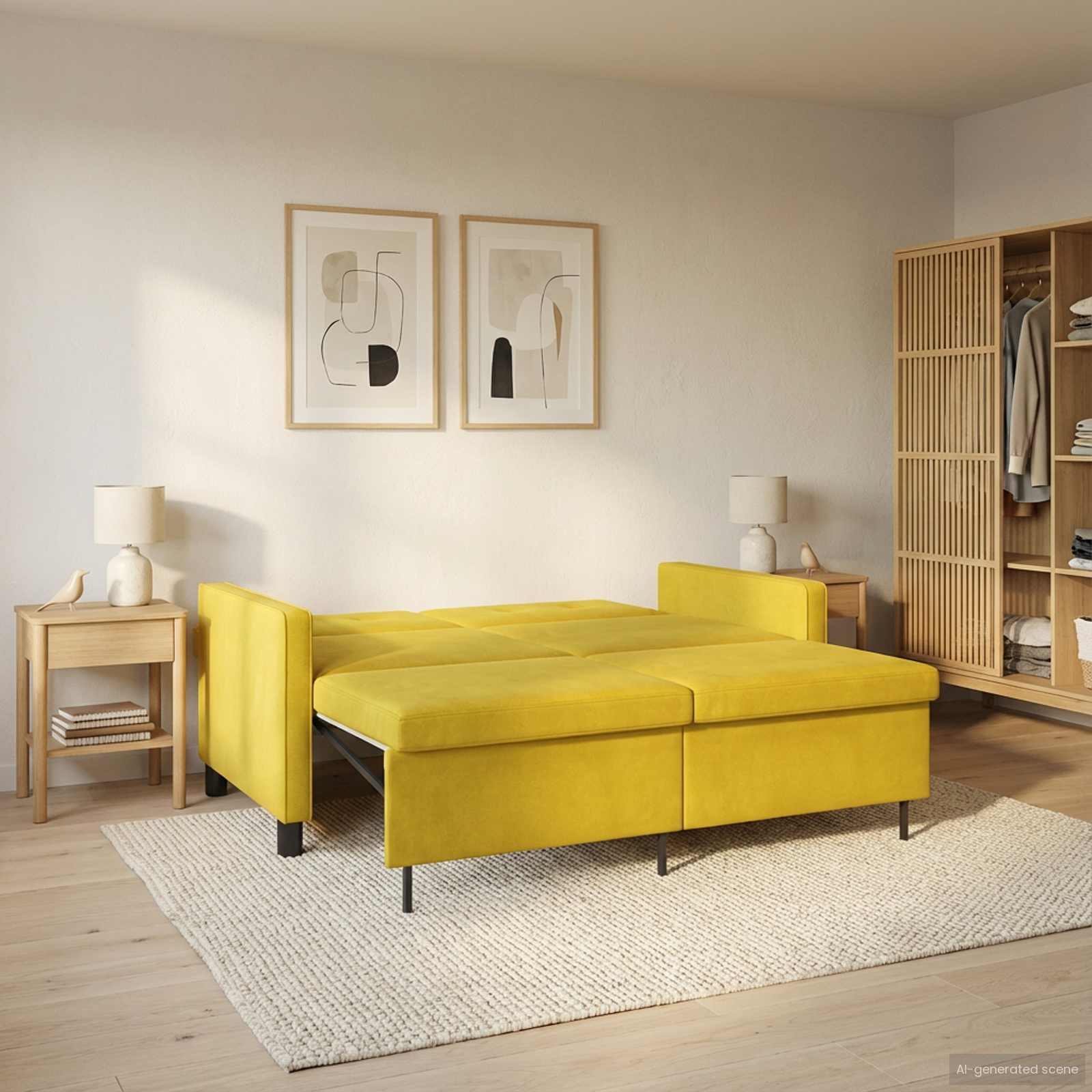 Sofá cama Amarillo Tela