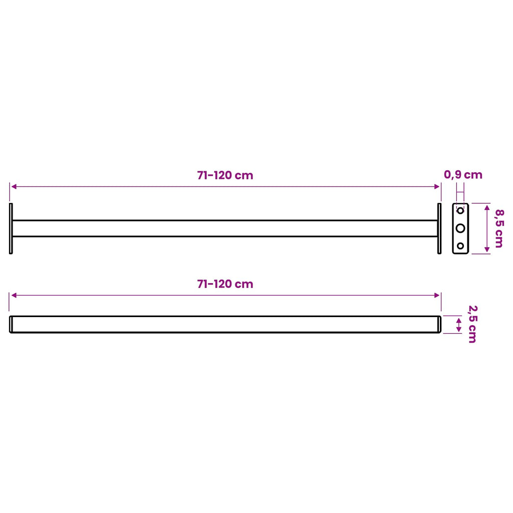 Barra de seguridad ajustable para ventanas 3 pcs Acero
