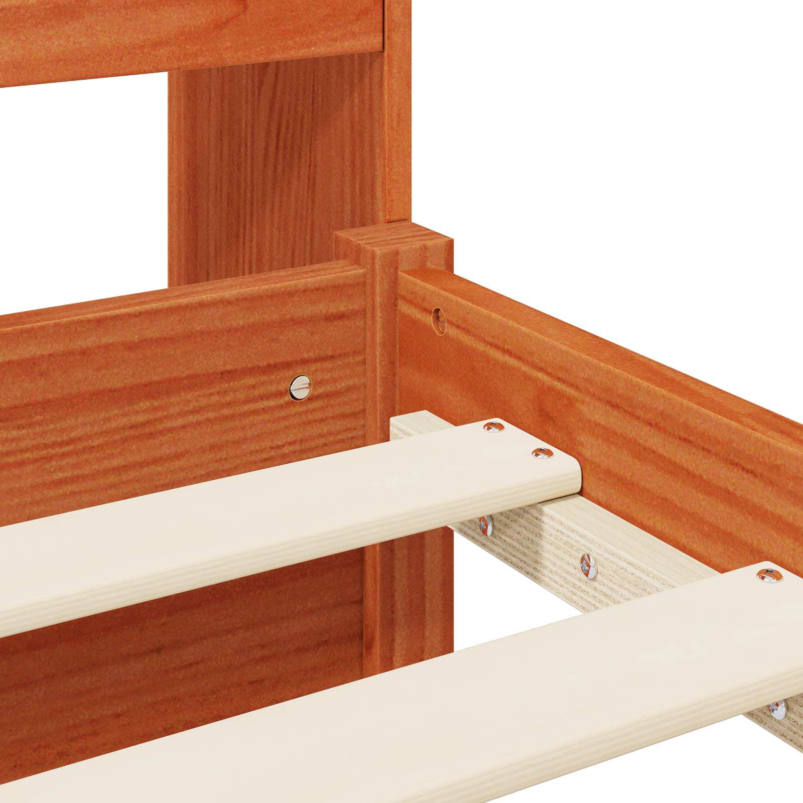 Marco de Cama Estantería con cabecera Madera de Pino Macizo