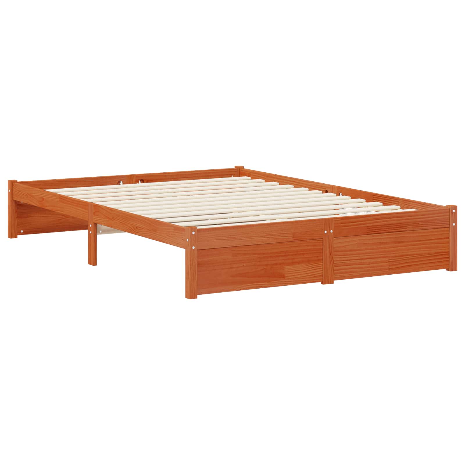 Marco de Cama Estantería con cabecera Madera de Pino Macizo