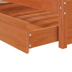 Estructura de cama con cajón 3 pcs Marrón cera Madera de pino