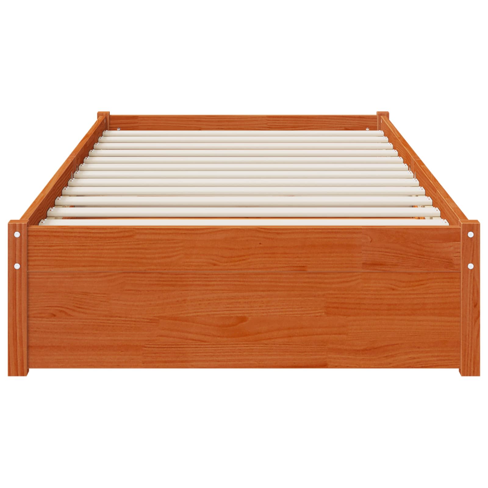 Estructura de cama con cajón 3 pcs Marrón cera Madera de pino