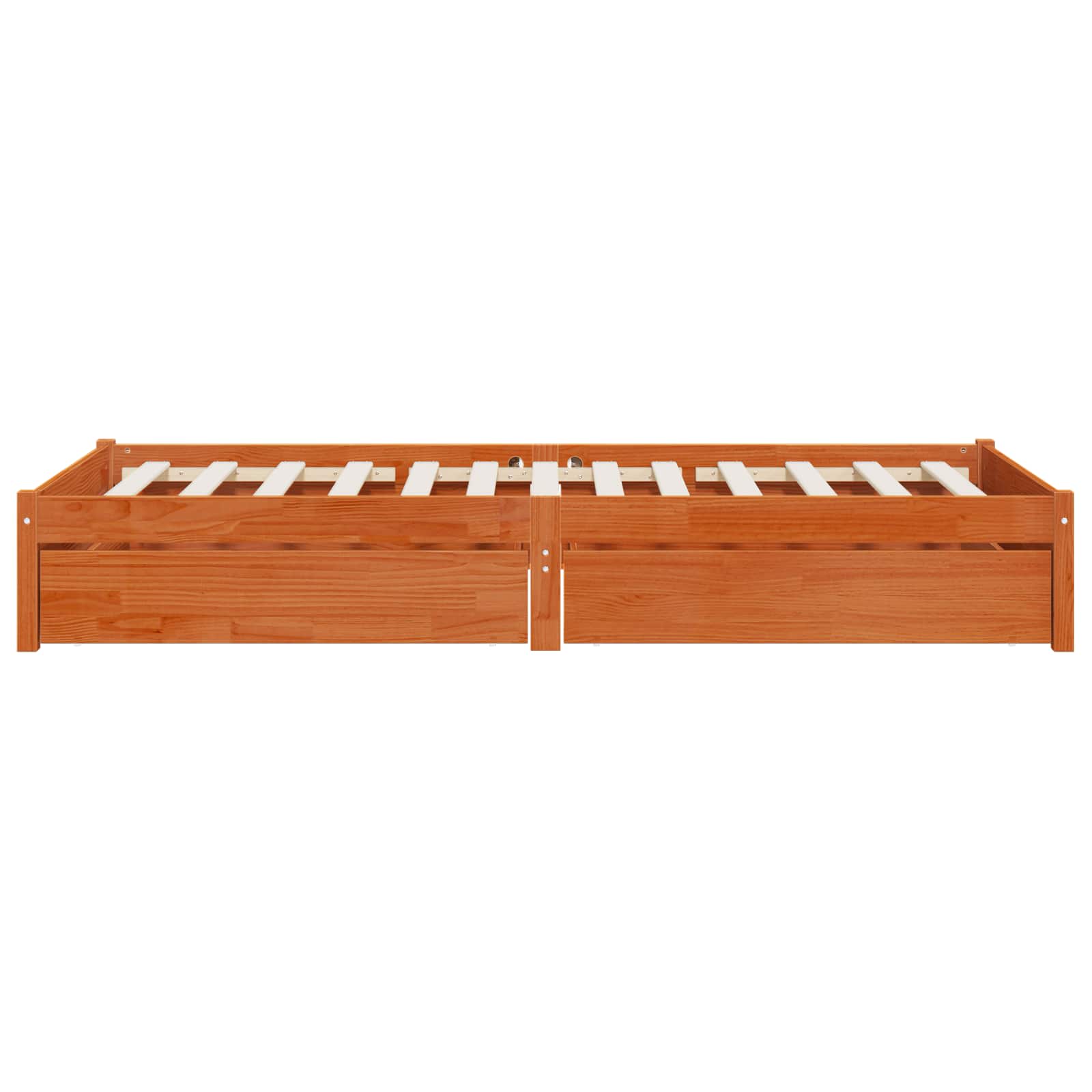 Estructura de cama con cajón 3 pcs Marrón cera Madera de pino