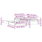 Estructura de cama con cajón 3 pcs Marrón cera Madera de pino