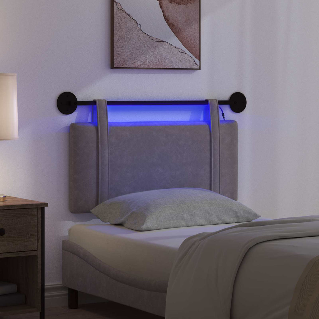 Cabecero colgante Con luz LED Gris PU antiguo