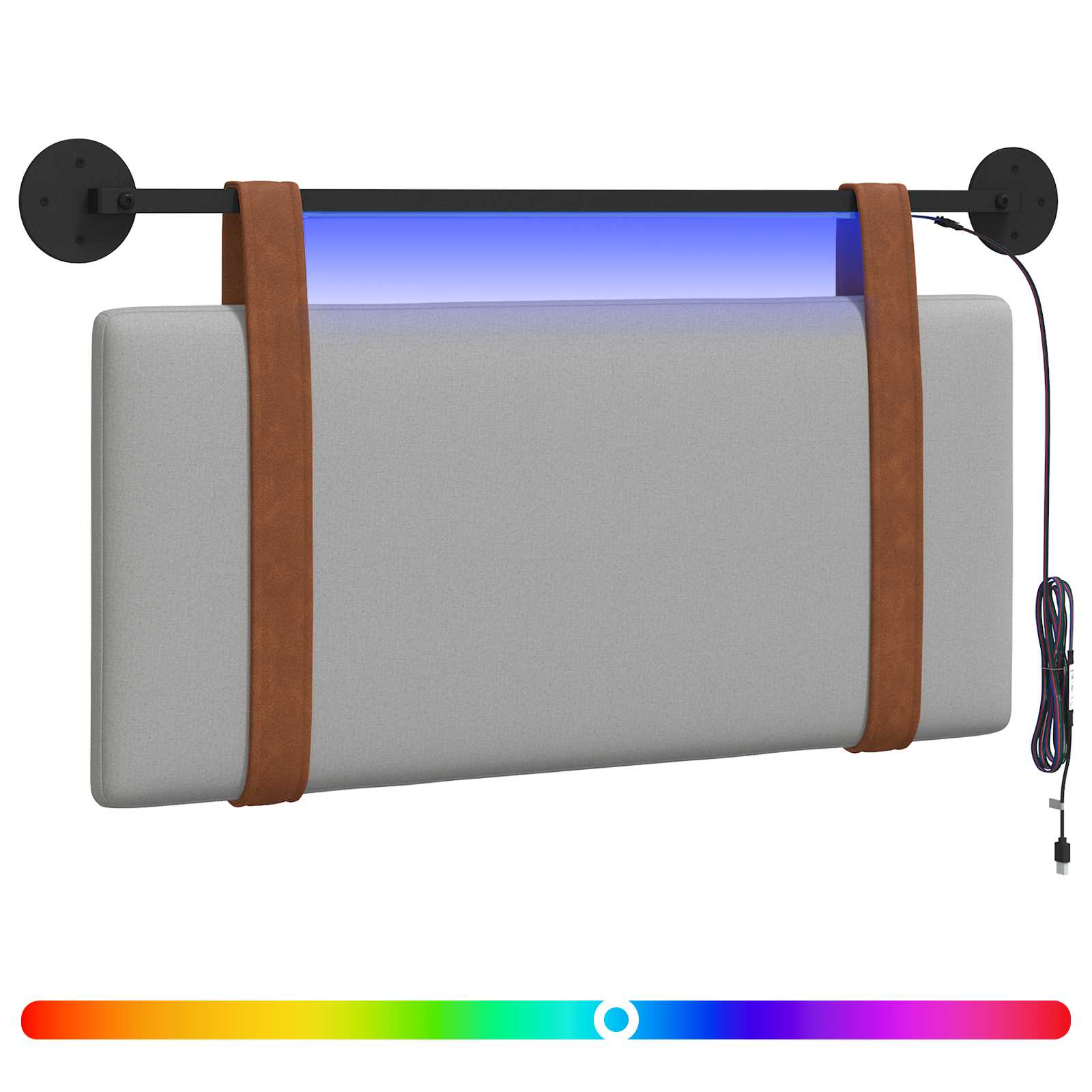 Cabecero colgante Con luz LED Gris Nube PU antiguo