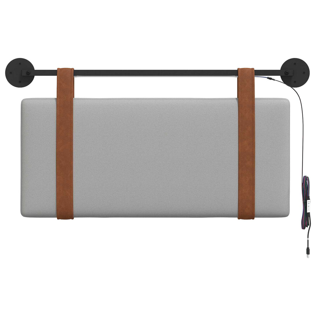 Cabecero colgante Con luz LED Gris Nube PU antiguo