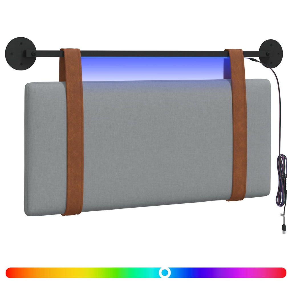 Cabecero colgante Con luz LED Gris Claro PU antiguo